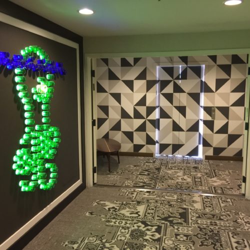 Hotel Hermosa 2 elevator doors geometric pattern decorative ptg